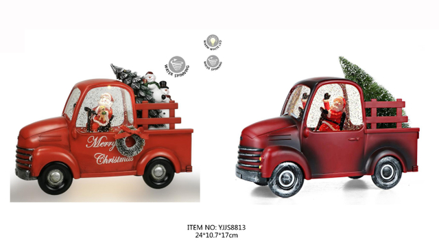 アクリル水くるくるライト サンタクロース&車内雪だるま SJ-5