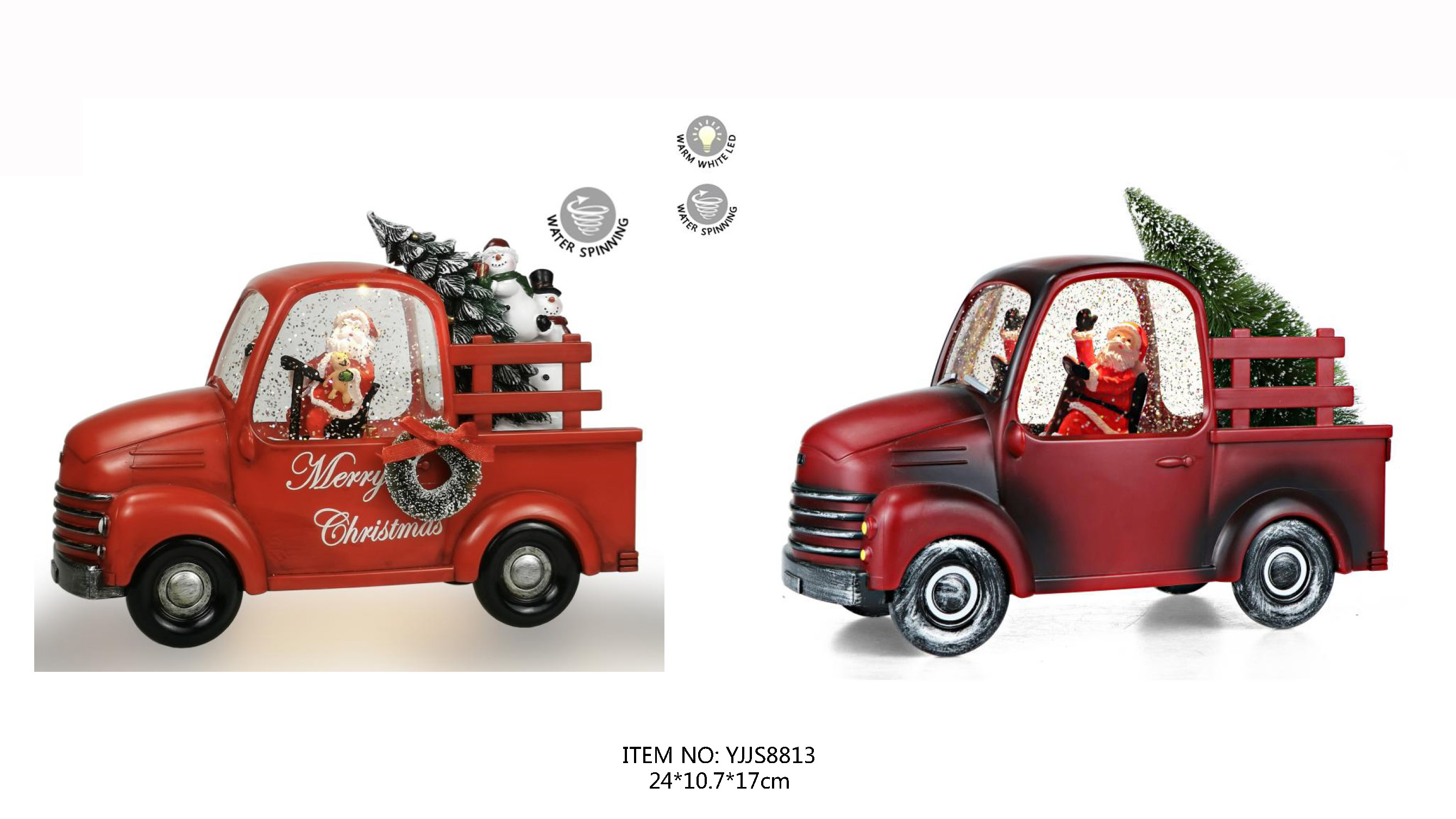 アクリル水くるくるライト サンタクロース&車内雪だるま SJ-5