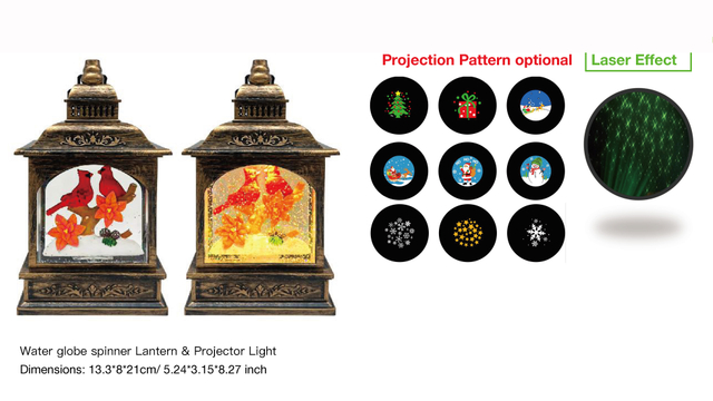 アクリルウォーターグローブスピナー ランタン&プロジェクターライトトウ レッドバード SR-29