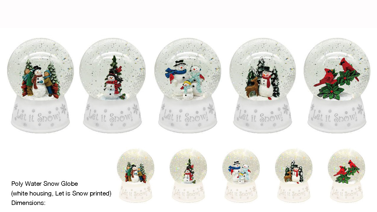 アクリルポリウォータースノードーム 雪だるま/赤い鳥 SR-124