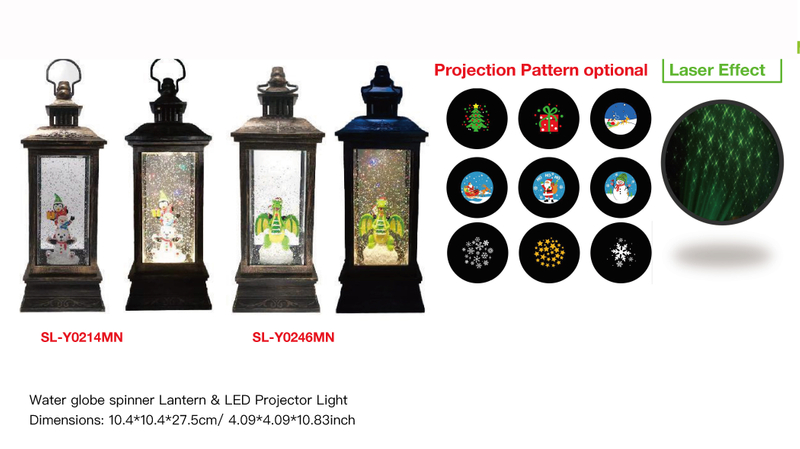 アクリルウォーターグローブスピナー ランタン&LEDプロジェクターライト 小動物/ドラゴン SR-55