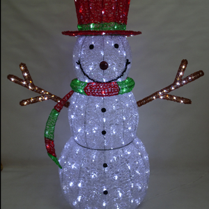 PS 3D 雪だるまクリスタル ライト 