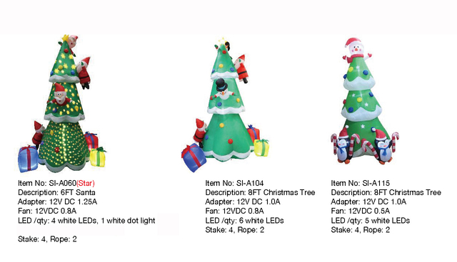 サンタ/雪だるま/ペンギンのクリスマスツリーインフレータブルライト