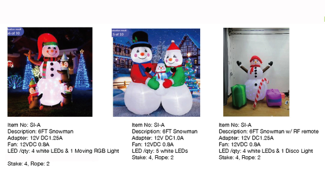 6フィートの雪だるま、RFリモートインフレータブルライト付き