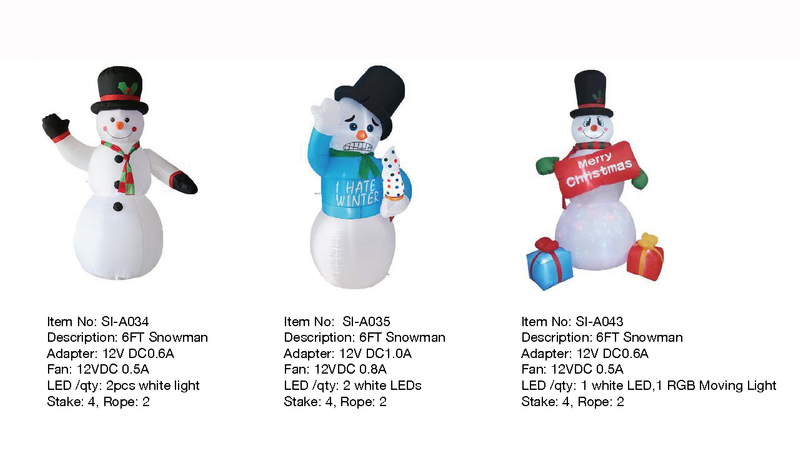 6フィートのスノーマンインフレータブルライト