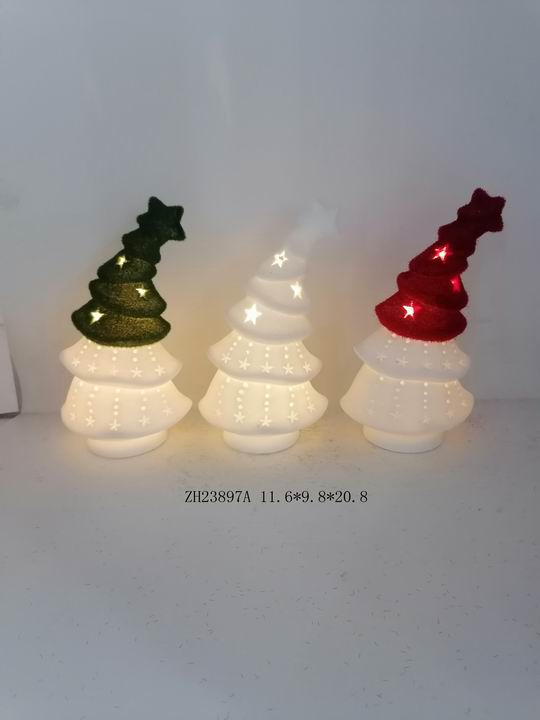 磁器 グリーン/ホワイト/レッド クリスマスツリー - 11