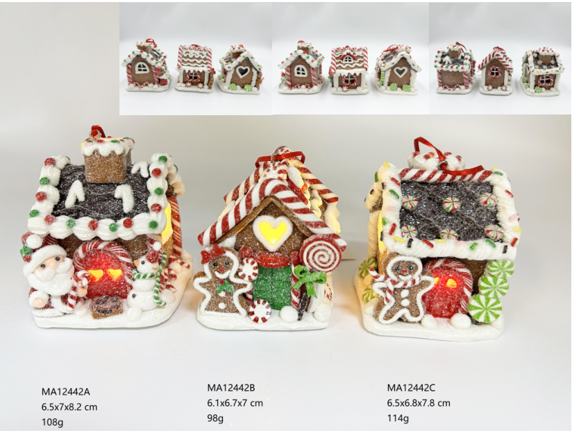 粘土生地サンタクロース/ジンジャーブレッドマンハウスライト付き - 41