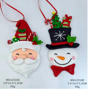 粘土生地の雪だるまと帽子をかぶったサンタ- 34