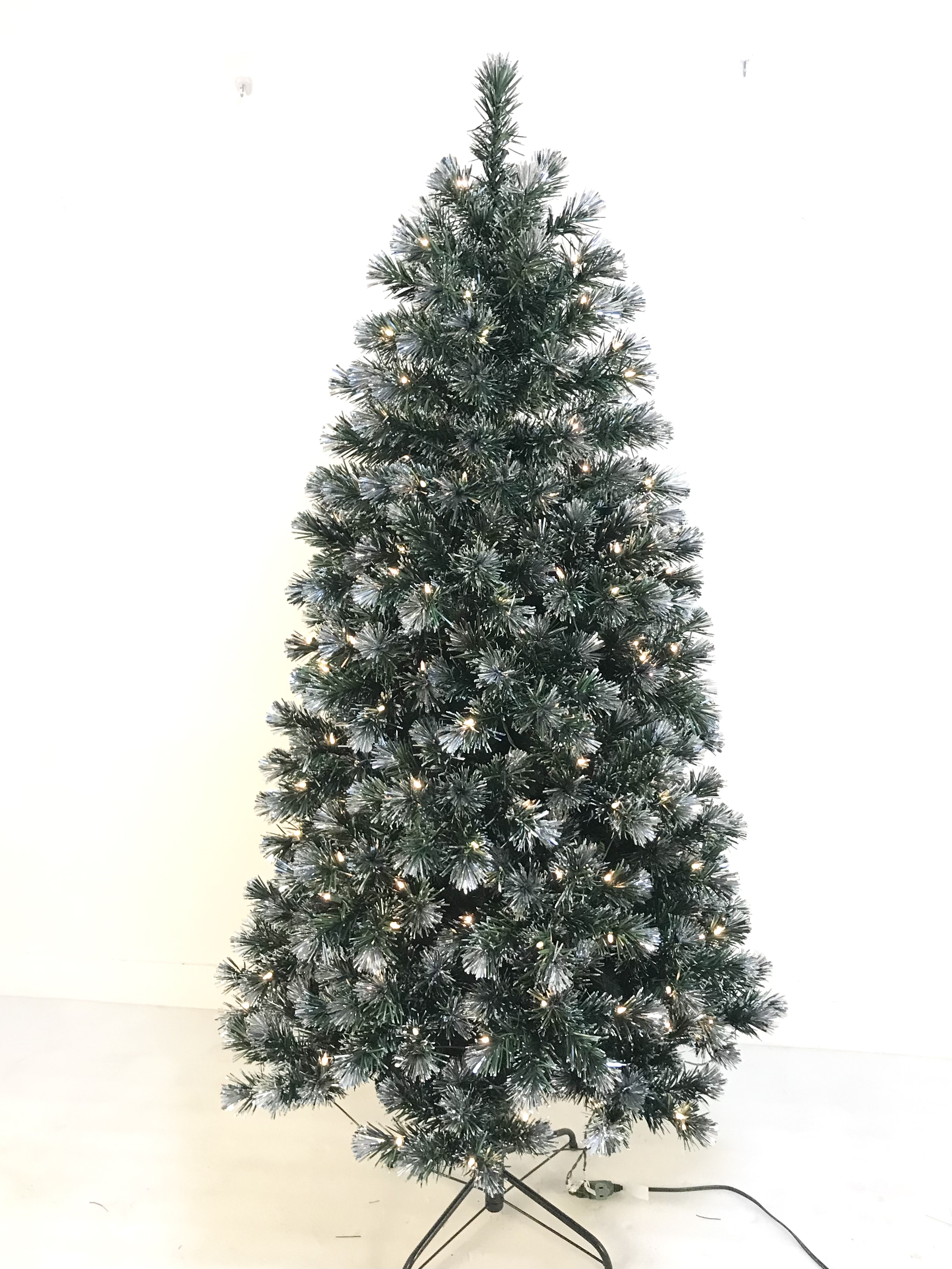 X'mas グリーンカラー+植毛金属脚付き普通のクリスマスツリー - 33