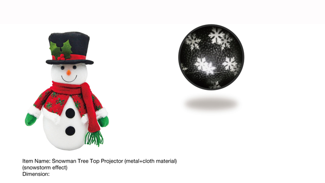 室内装飾雪だるまツリートッププロジェクター（金属+布素材）- 42
