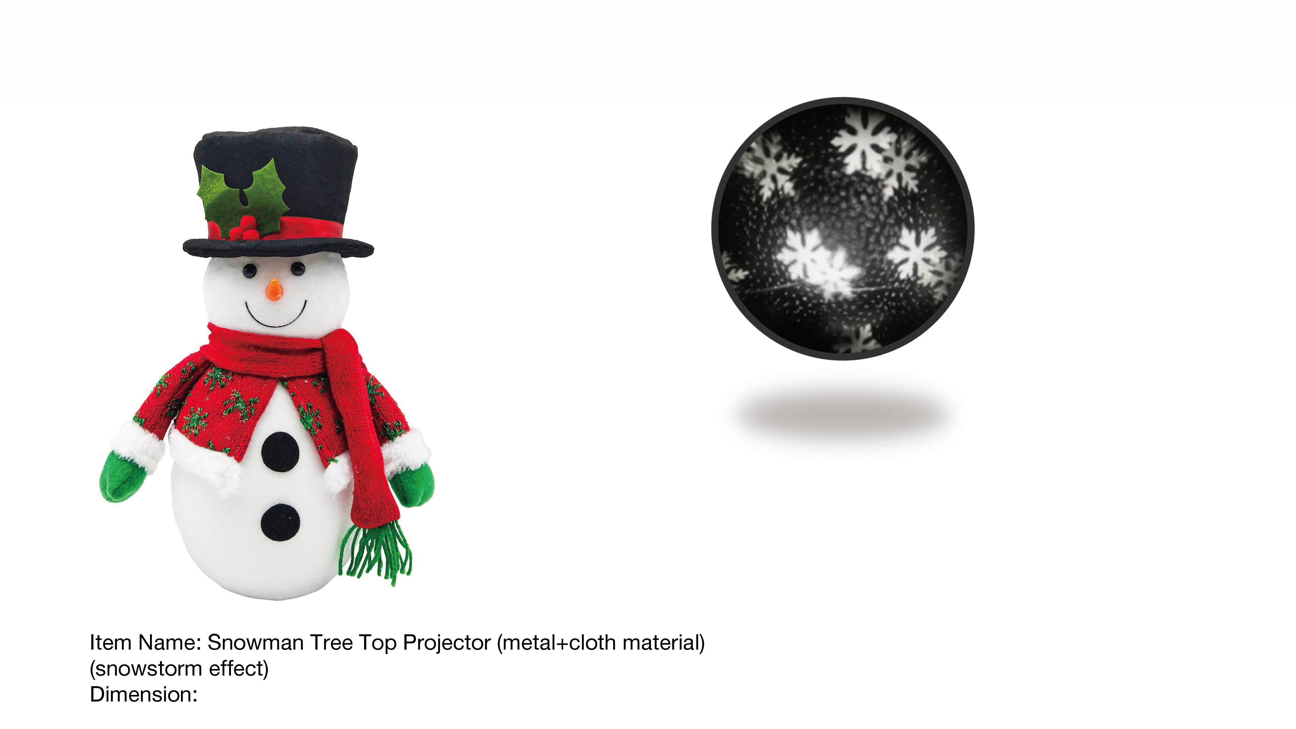 室内装飾雪だるまツリートッププロジェクター（金属+布素材）- 42