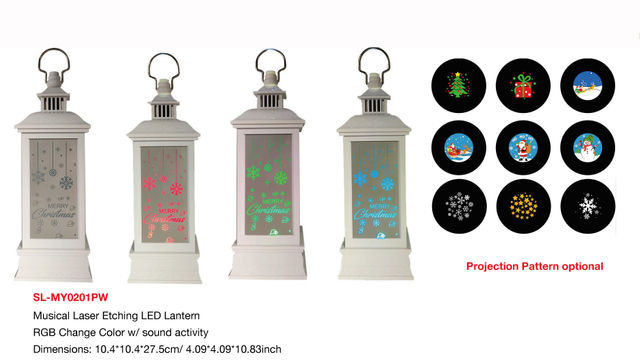 屋内装飾ミュージカル レーザー エッチング LED ランタン-28