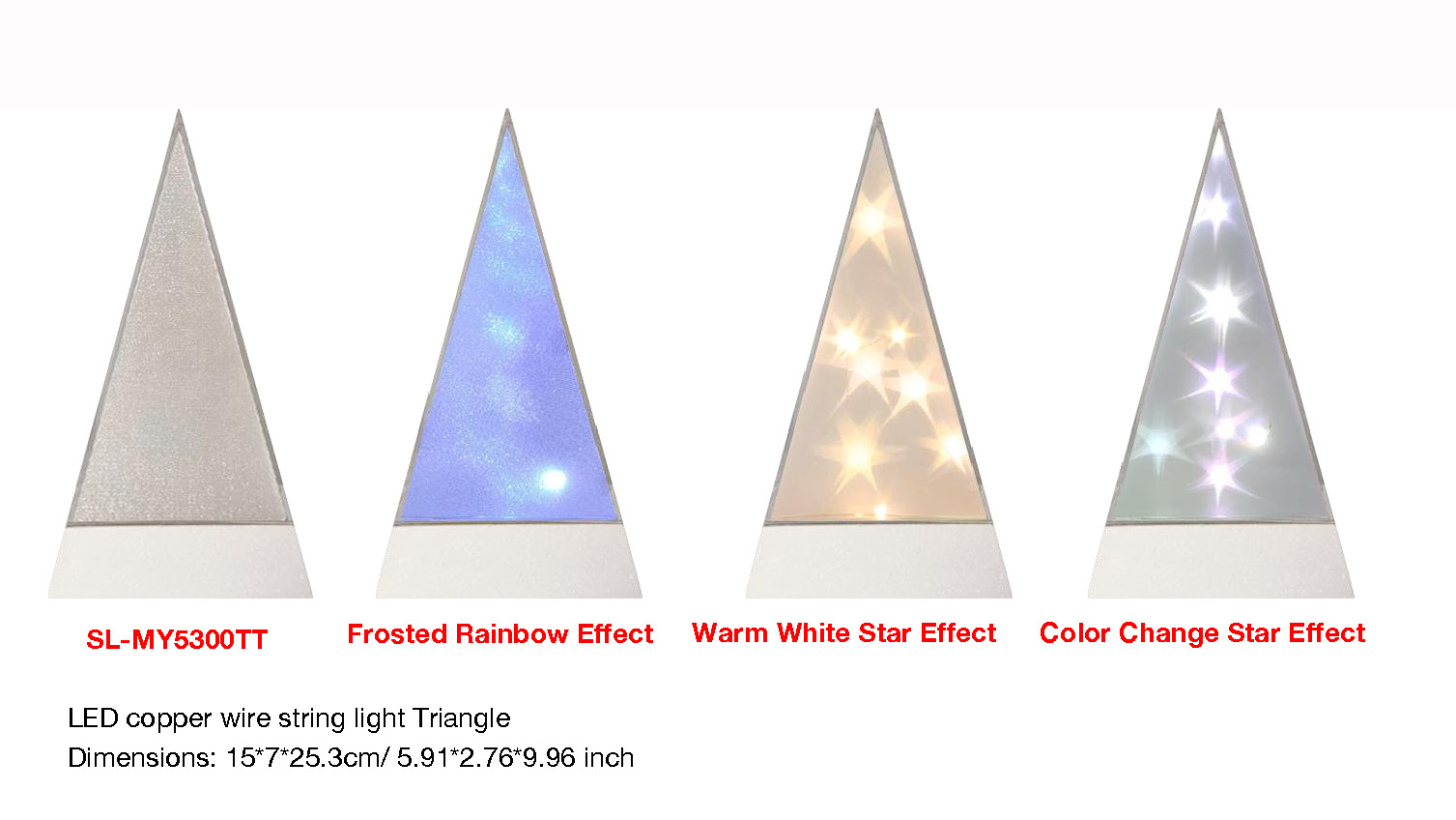 屋内装飾 LED 銅線ストリング ライト トライアングル- 19