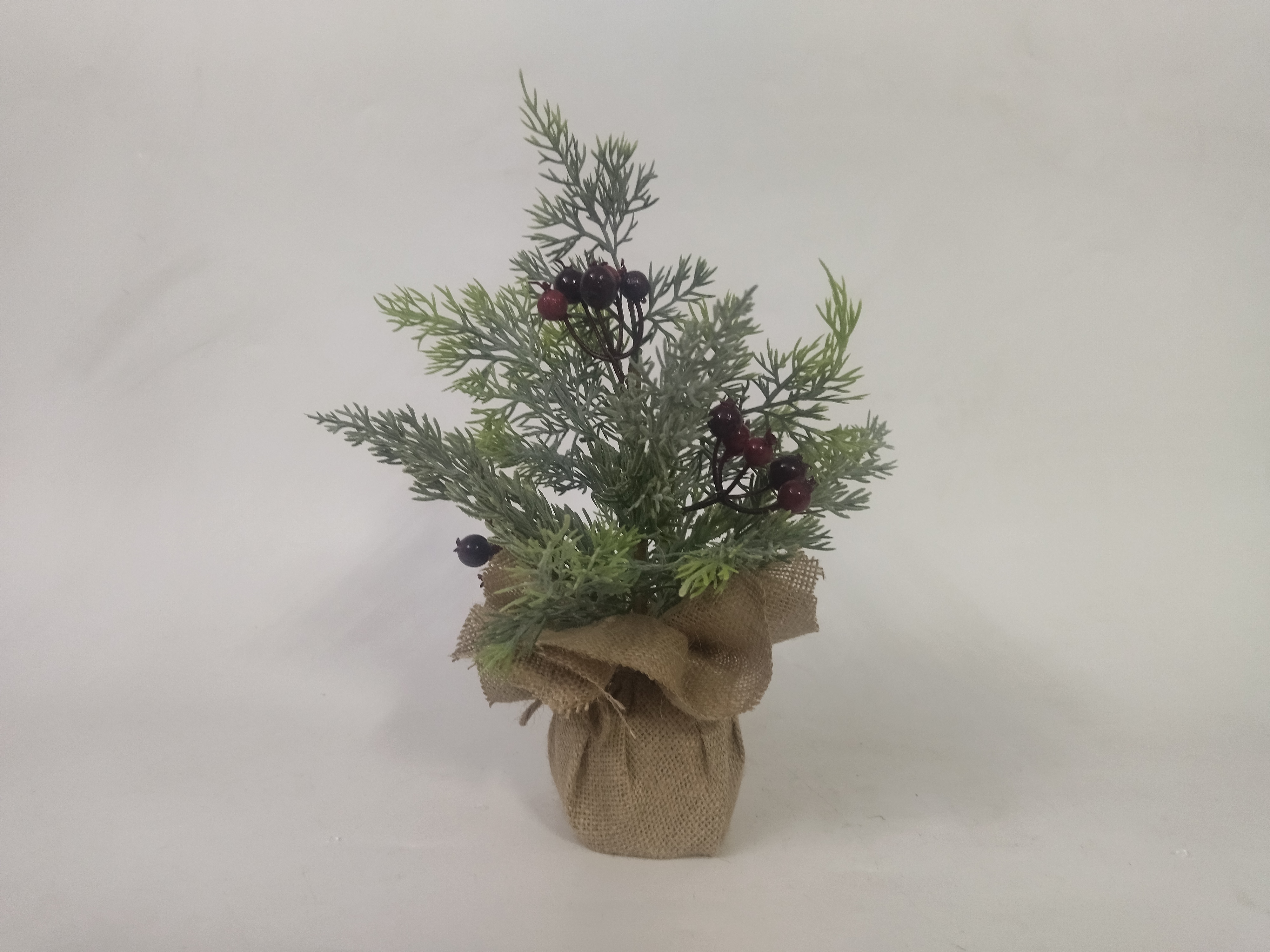 X'mas グリーン ミニツリー 布製洗面器 + フルーツ付き - 35