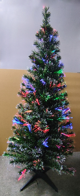 X'mas グリーンカラーのクリスタルファイバーツリー、丸い洗面器付き - 4