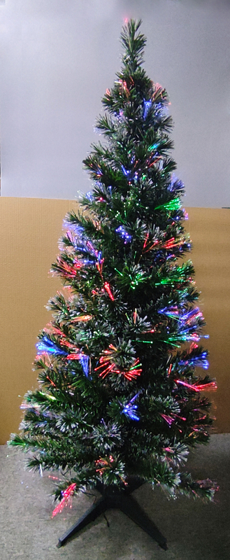 X'mas グリーンカラーのクリスタルファイバーツリー、丸い洗面器付き - 4