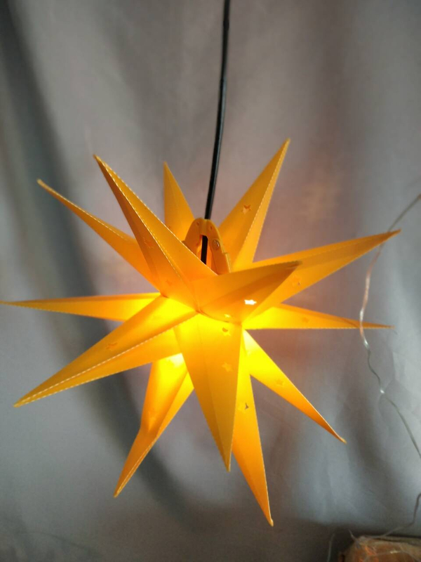 40cmの黄色の折りたたみ可能なプラスチック爆発星光 - 折りたたみ式のデザイン簡単な保管&ポータブル装飾照明