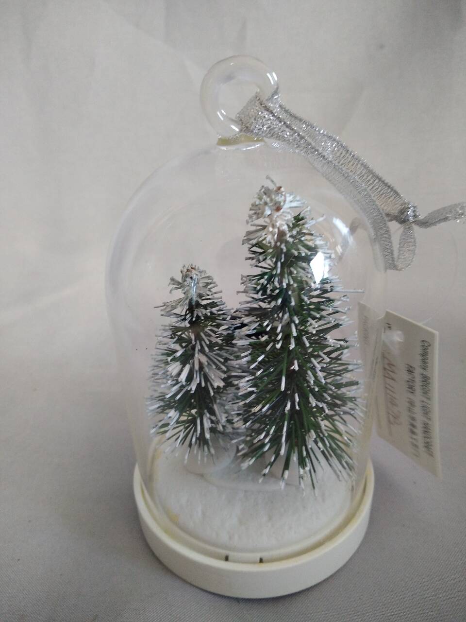 魅惑のガラスドームクリスマスツリーと雪だるまの飾り10枚の銅線温かい白いライト|手吹きガラススノーグローブスタイルの装飾