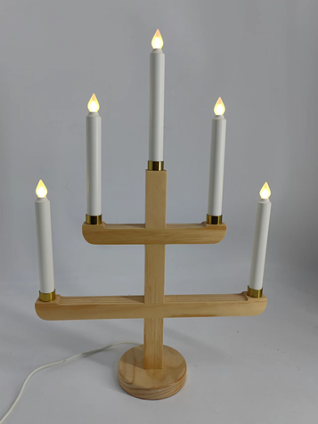 5 LED 木製キャンドルブリッジライト 1