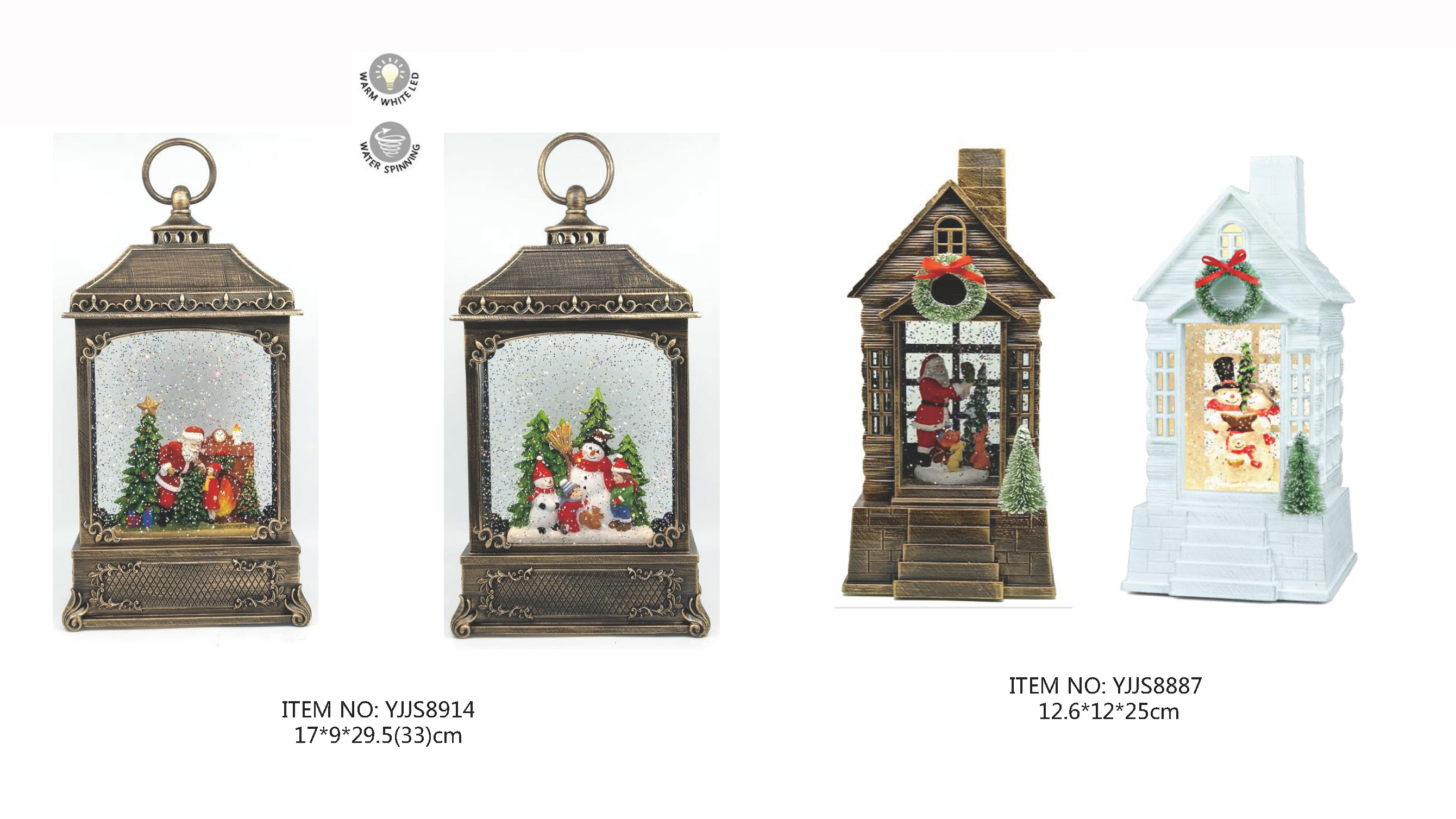 アクリル水回しライト サンタクロース&キッズ/スノーマン&キッズ/サンタクロース&アニマル/スノーマン合唱団 SJ-4