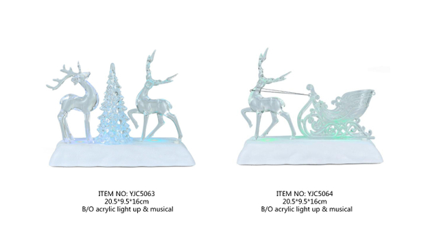 アクリルクリスタルライト トナカイ&ツリー/トナカイ&そり SJ-29