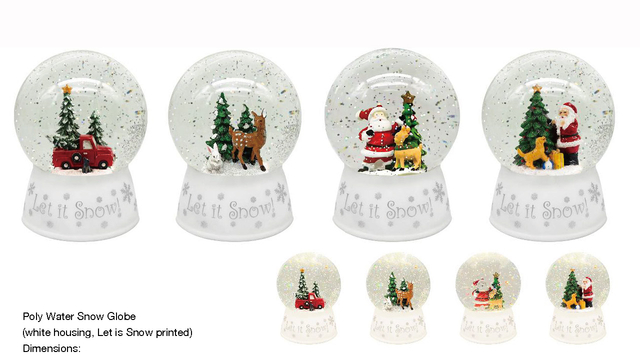 アクリルポリウォータースノードーム 車/トナカイ/サンタクロース&トナカイ SR-123