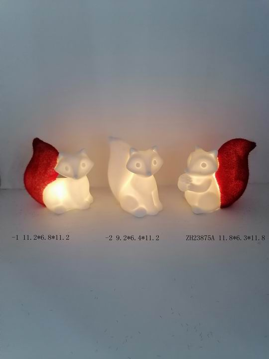 磁器リス、白/赤テールライト付き - 17