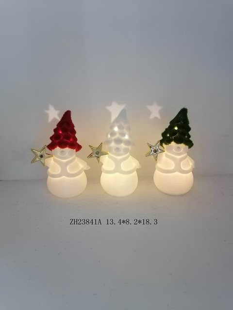 磁器 リトルレッド/ホワイト/グリーン サンタクロース 星付き-2