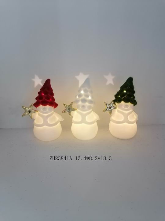 磁器 リトルレッド/ホワイト/グリーン サンタクロース 星付き-2