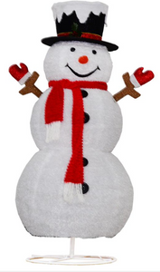 ファブリックラップフリーススノーマン折りたたみ式ライト