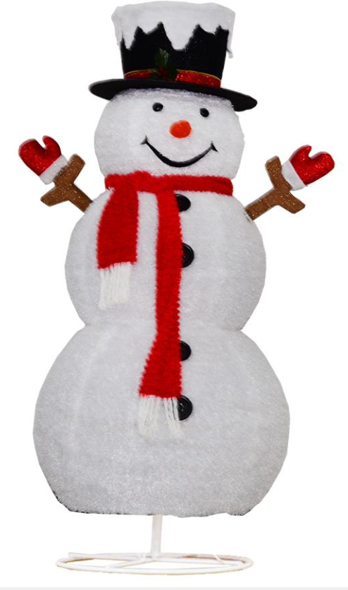 ファブリックラップフリーススノーマン折りたたみ式ライト