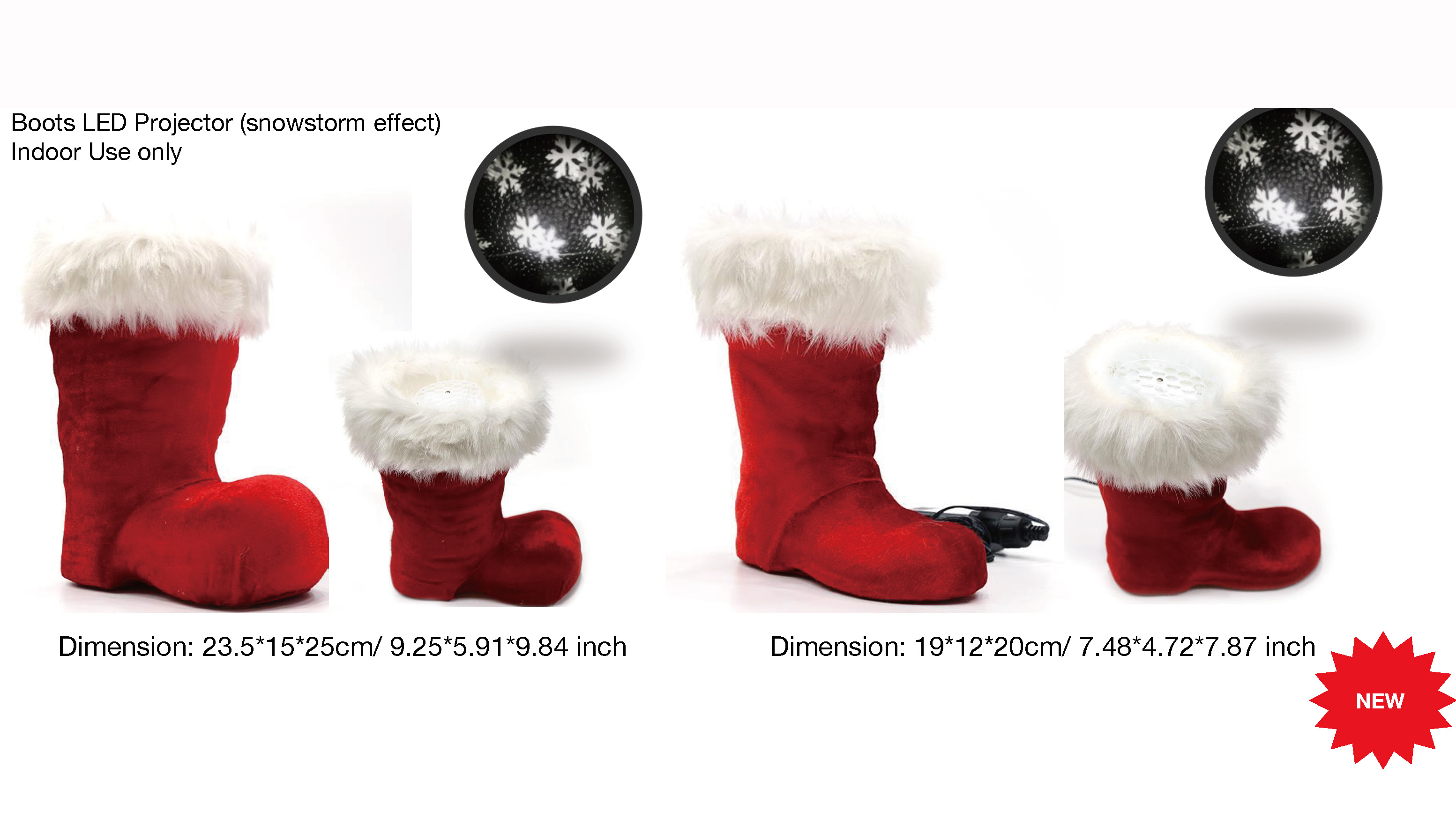 屋内装飾ブーツ LED プロジェクター (吹雪効果) - 38