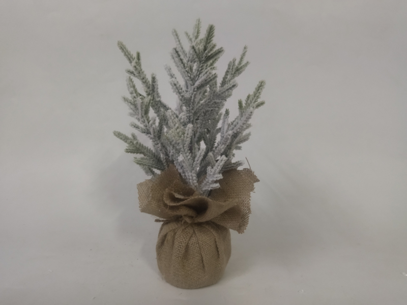 X'mas グリーン ミニ ツリー + 布製洗面器付き植毛 - 32