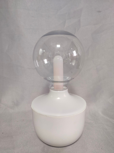 透明なガラスシェード、バッテリー/USB搭載、居心地の良い装飾的な夜の光を備えた炎の形をした7色のムードランプ