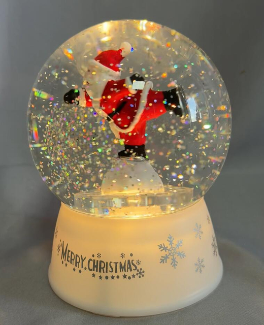 デュアルパワーの回転グローブウォーターボールランプ（タイプC充電）-12x12x15cmプラスチックと樹脂ビルド魅力的な内側のシーンでビルドをリラックスするためのアンビエント照明をリラックスさせる