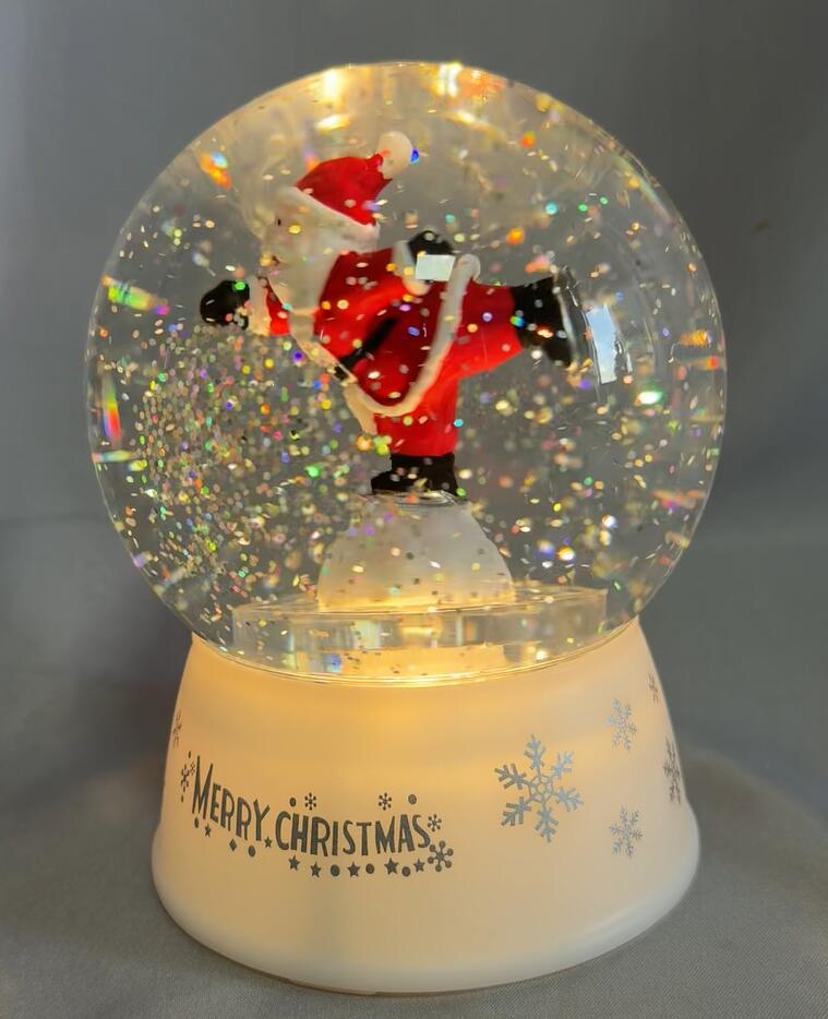 デュアルパワーの回転グローブウォーターボールランプ（タイプC充電）-12x12x15cmプラスチックと樹脂ビルド魅力的な内側のシーンでビルドをリラックスするためのアンビエント照明をリラックスさせる