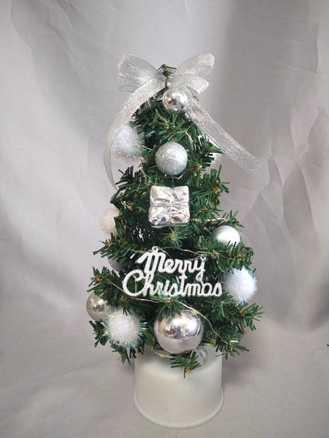 シルバー30cm回転ミニクリスマスツリー
