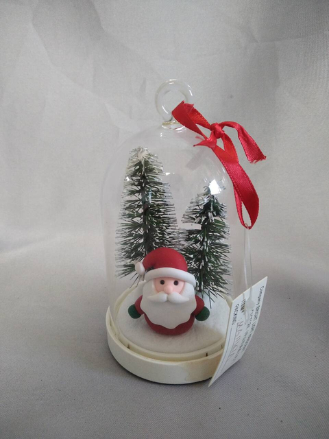 魅惑のガラスドームクリスマスツリー&サンタ飾り10枚の銅線灯| 4：1点滅モード温かい白い輝き| LR44バッテリー駆動