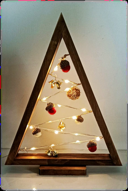 スターライトストリング&ウッドトライアングルランプ