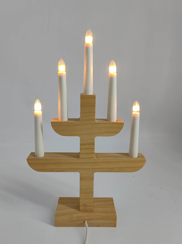 5 LED 木製キャンドルブリッジライト 1