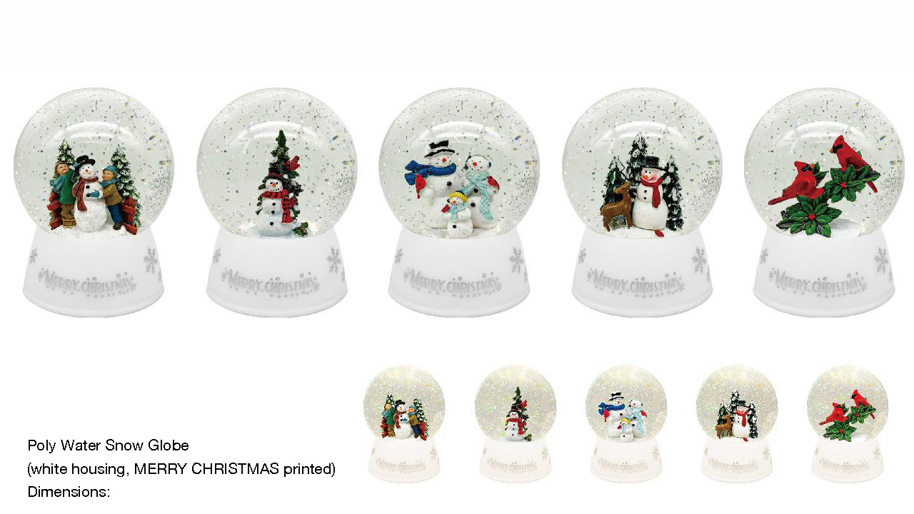 アクリルポリウォータースノードーム 雪だるま/赤い鳥 SR-126