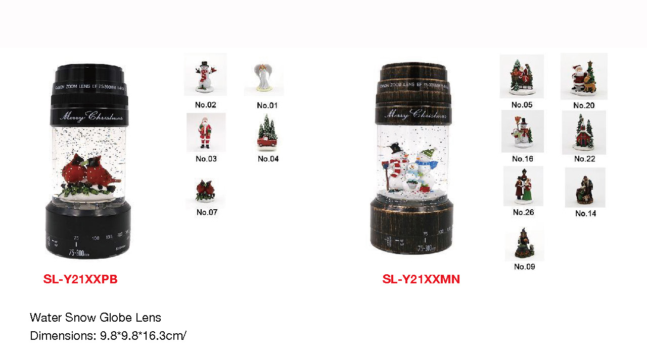 アクリルウォータースノードームレンズ 鳥/雪だるま SR-110