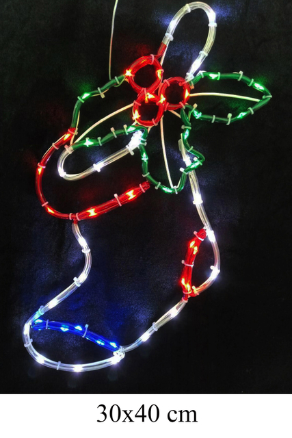 ミニロープモチーフライト（クリスマスストッキング）