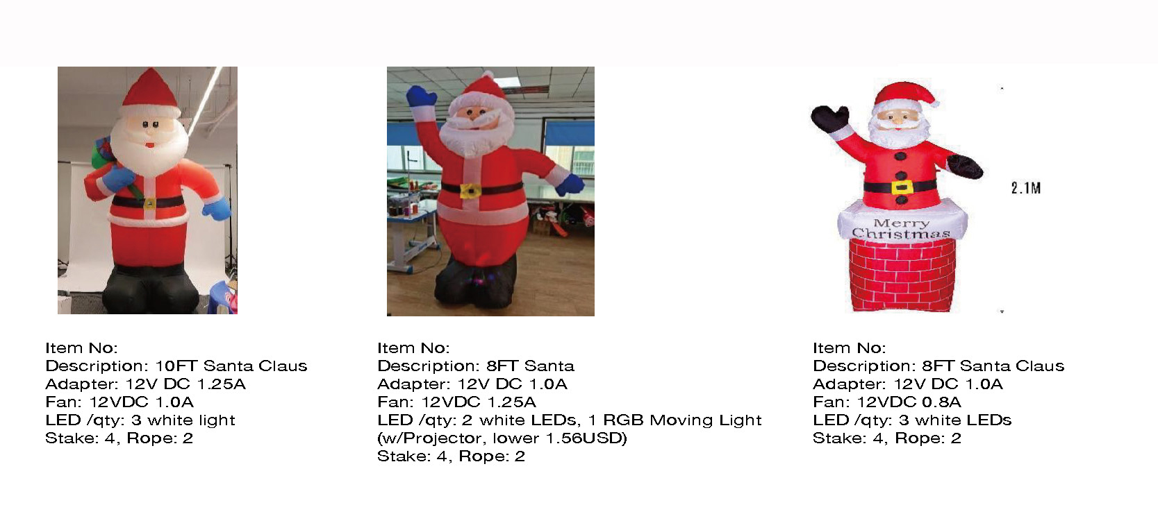  8,10フィートのサンタインフレータブルライト