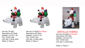 クマとサンタのインフレータブル LED ライト