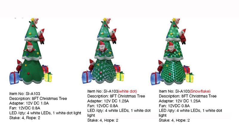 8フィートのクリスマスツリーインフレータブルライト