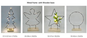 金属フレーム、木製ライト付き