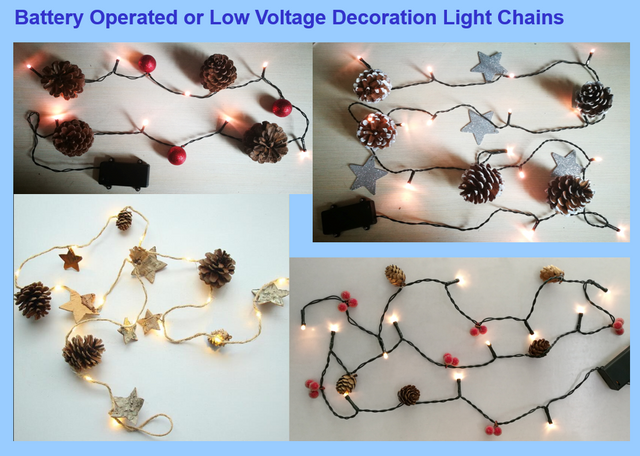 クリスマス松ぼっくりデコレーションライトチェーン 