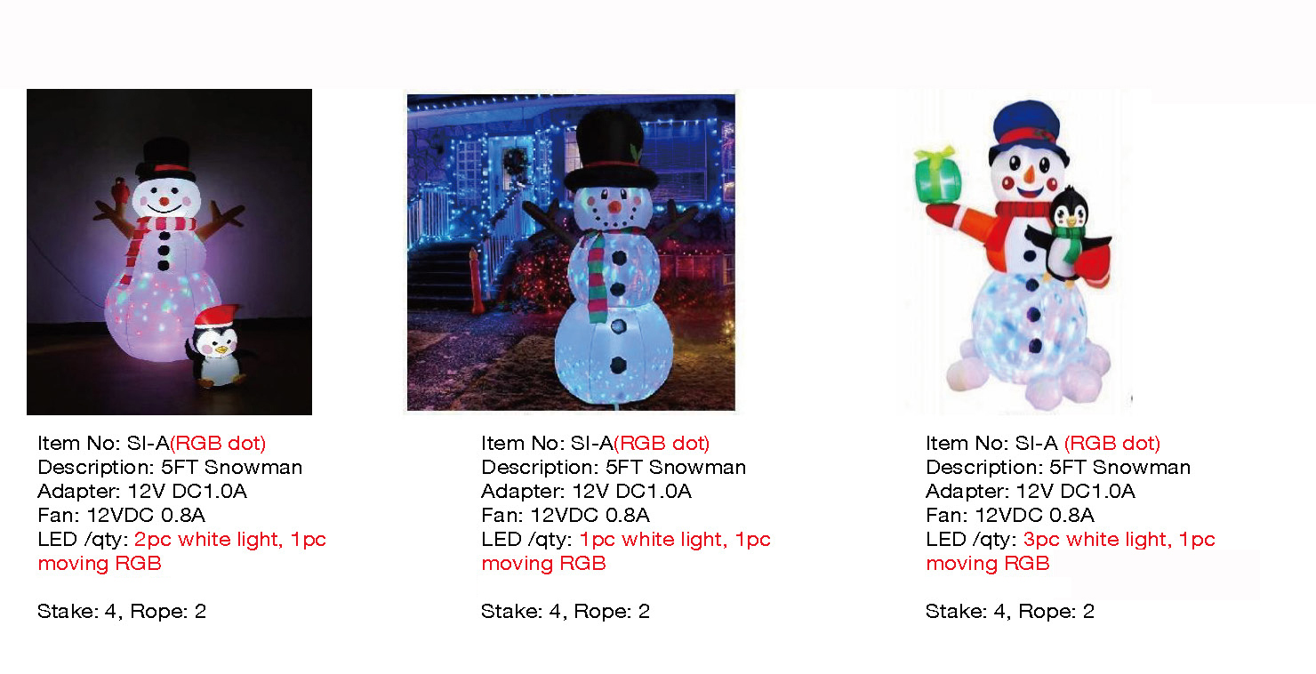 5FT スノーマンインフレータブルライト