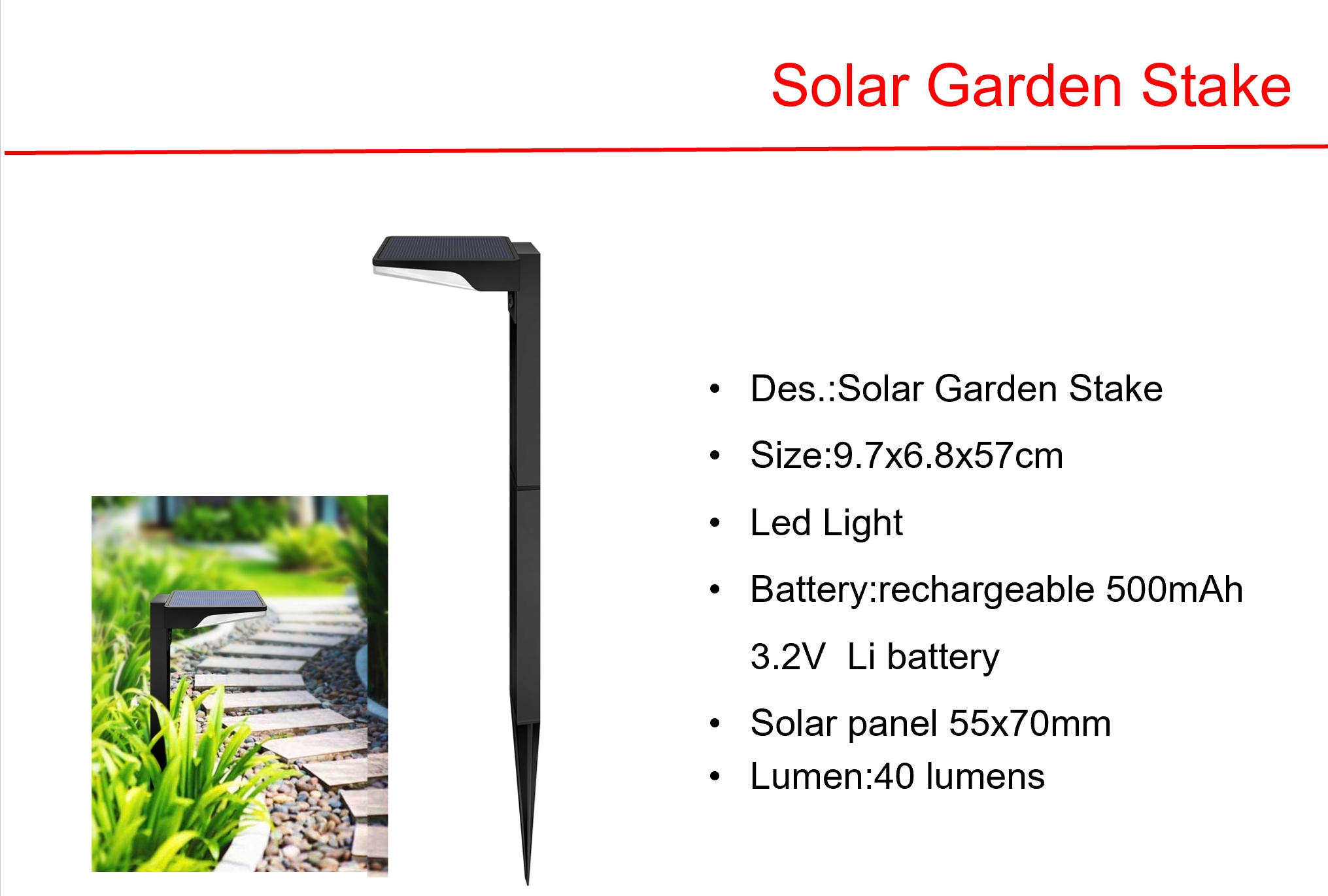 ソーラー LED ガーデン ステーク & DiamondWall LED ライト